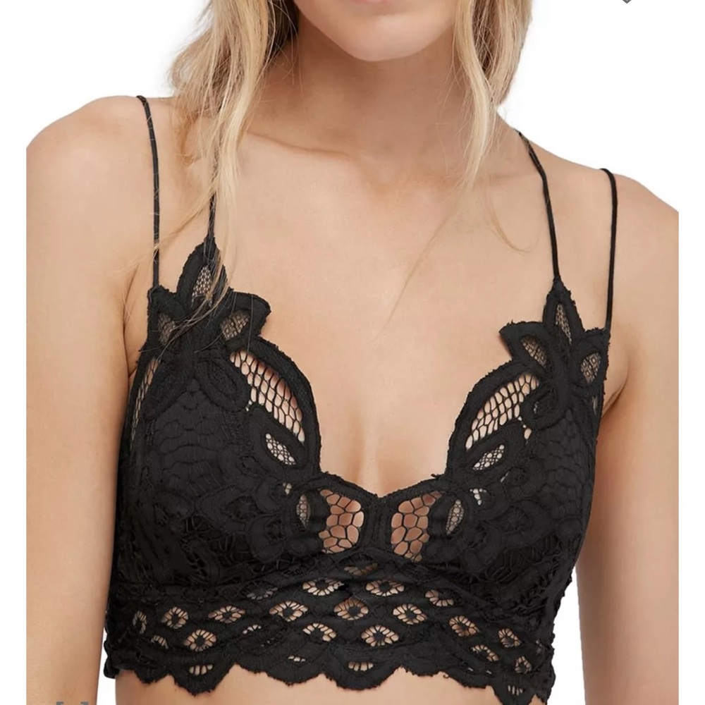 Free People Black Lace Bralette